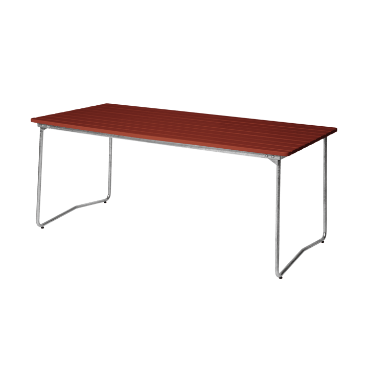 Mesa de comedor B31 170  - Dark red lacquered oak-galvanized base - Grythyttan Stålmöbler