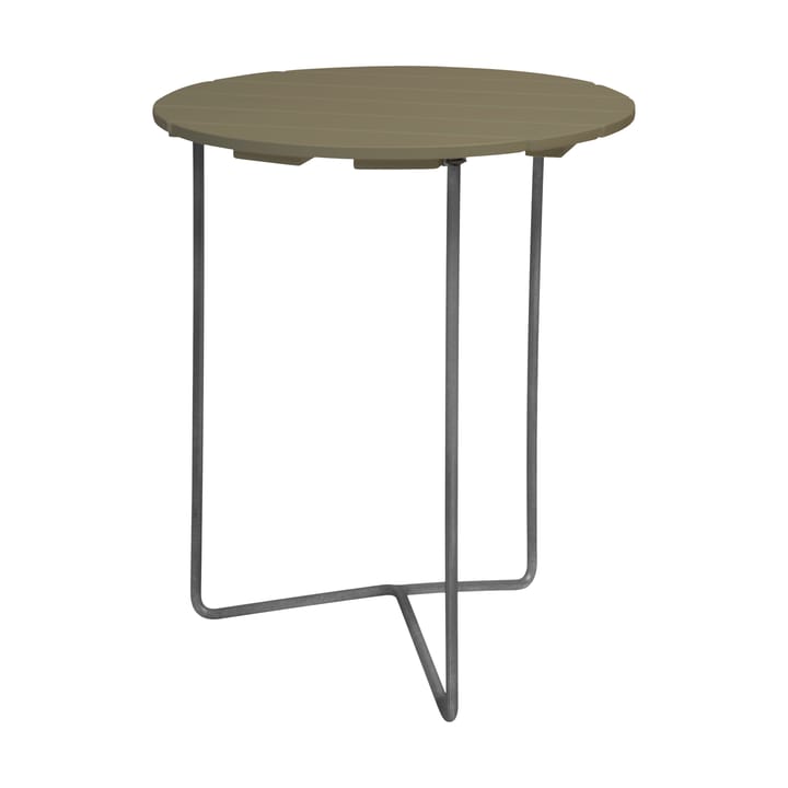 Mesa Table 6B Ø60 cm - Light green oak-hot galvanized base - Grythyttan Stålmöbler