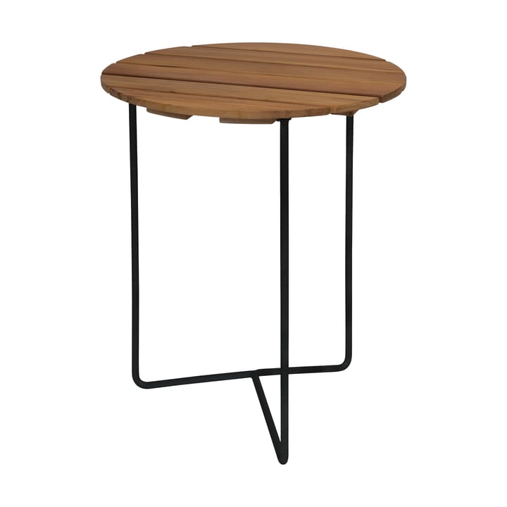 Mesa Table 6B Ø60 cm - Teca sin tratar-negro - Grythyttan Stålmöbler