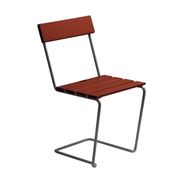 Silla 1 - Dark red lacquered oak-galvanized base - Grythyttan Stålmöbler