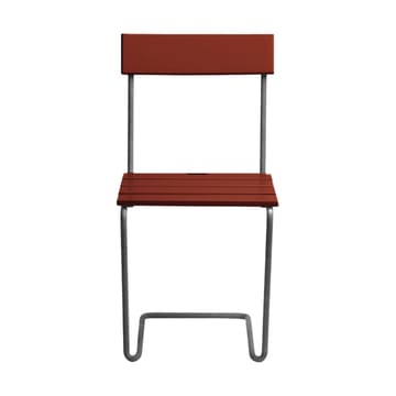 Silla 1 - Dark red lacquered oak-galvanized base - Grythyttan Stålmöbler