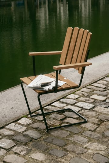 Sillón A2 - Untreated teak-black base - Grythyttan Stålmöbler