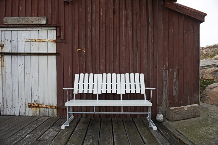 Sofá 6, Roble lacado blanco-galvanizado en caliente Grythyttan Stålmöbler