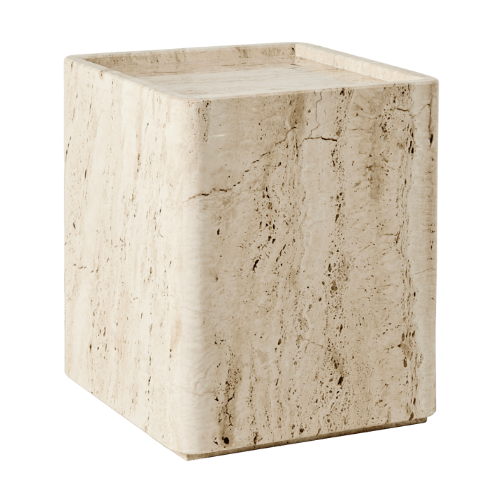 Mesa Pietra 33x33x40 cm - Neutral white travertine - GUBI