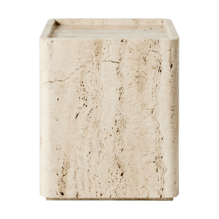 Mesa Pietra 33x33x40 cm, Neutral white travertine GUBI