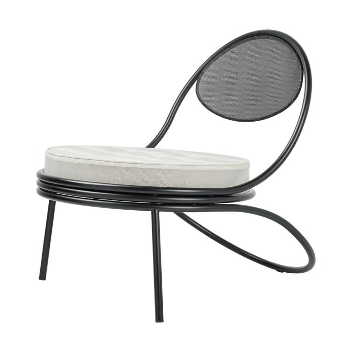 Silla Copacabana Outdoor Lounge Chair con asiento tapizado - Leslie stripe limonta 020-patas negras - GUBI