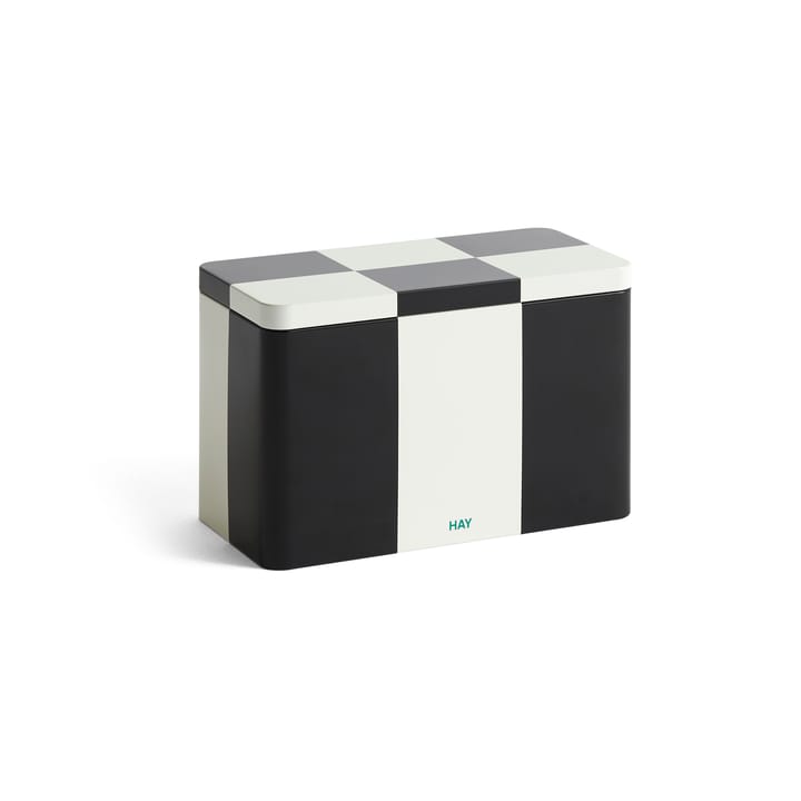 Bote Tin Container medium, Black-off white HAY