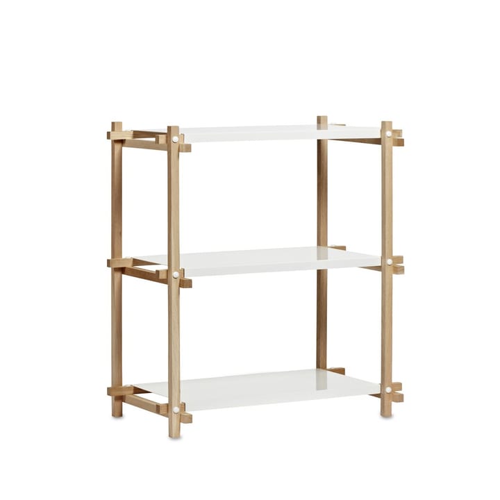 Estantería Woody Column - Oak-white lacquered shelf, low - HAY