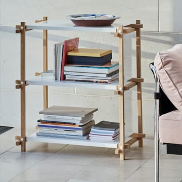 Estantería Woody - Oak-white lacquered shelf, low - HAY