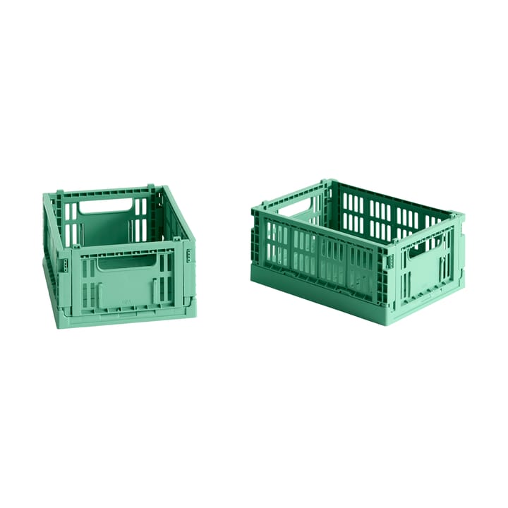 HAY Colour Crate Mini 2-pack 13x17 cm - Dark mint - HAY