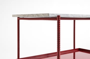 Mesa auxiliar Rebar 75x44x55 cm - Grey marble-barn red - HAY