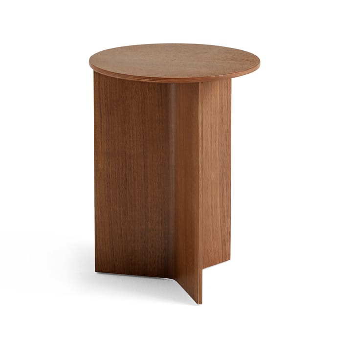 Mesa auxiliar Slit high Ø35 cm - Lacquered walnut - HAY