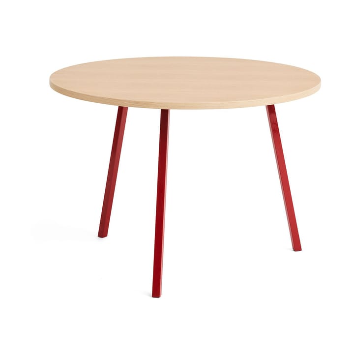 Mesa de comedor Loop Stand Ø105 cm - Maroon red-clear lacq. oak - HAY