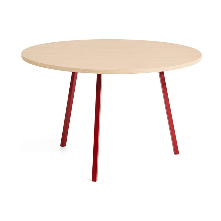 Mesa de comedor Loop Stand Ø120 cm - Maroon red-clear lacq. oak - HAY