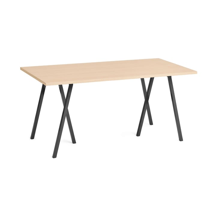 Mesa de comedor Loop Stand 77,5x160 cm - Black-black linoleum-lacq. oak - HAY