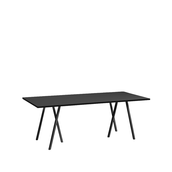 Mesa de comedor Loop Stand, Black linoleum-black, 200 cm HAY