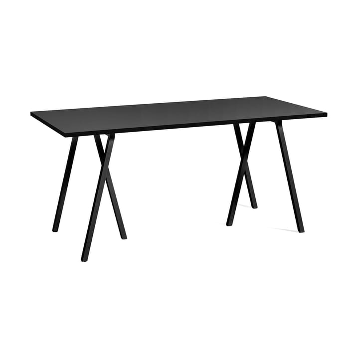 Mesa de comedor Loop Stand incl. support 77,5x160 cm - Black-black linoleum-black ash - HAY