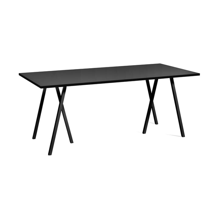 Mesa de comedor Loop Stand incl. support 87,5x180 cm - Black-black linoleum-lacq. ash - HAY