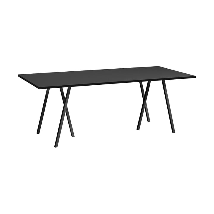 Mesa de comedor Loop Stand incl. support 92,5x200 cm - Black-black linoleum-black ash - HAY