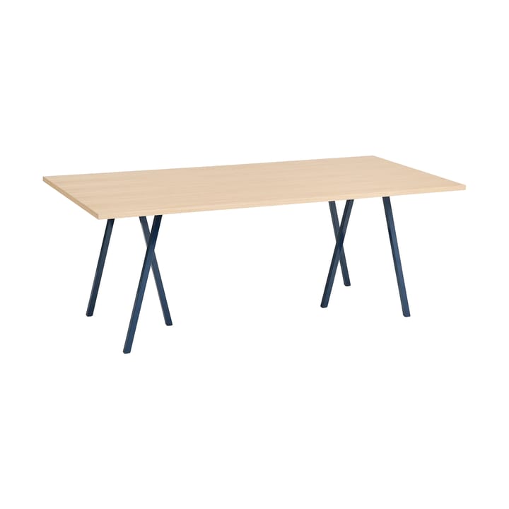 Mesa de comedor Loop Stand incl. support 92,5x200 cm - Deep blue-clear lacq. oak - HAY