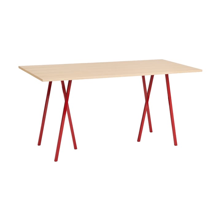 Mesa de comedor Loop Stand incl. support 92,5x200 cm - Maroon red-clear lacq. oak - HAY