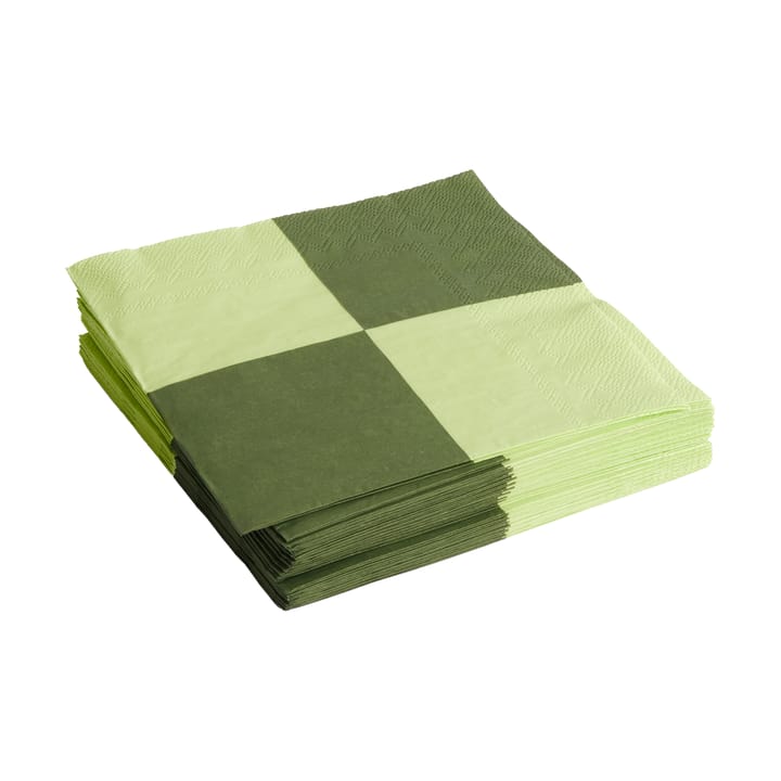 Servilleta Pattern Dinner Check 40x40 cm, set de 20 - Light green-dusty green L - HAY