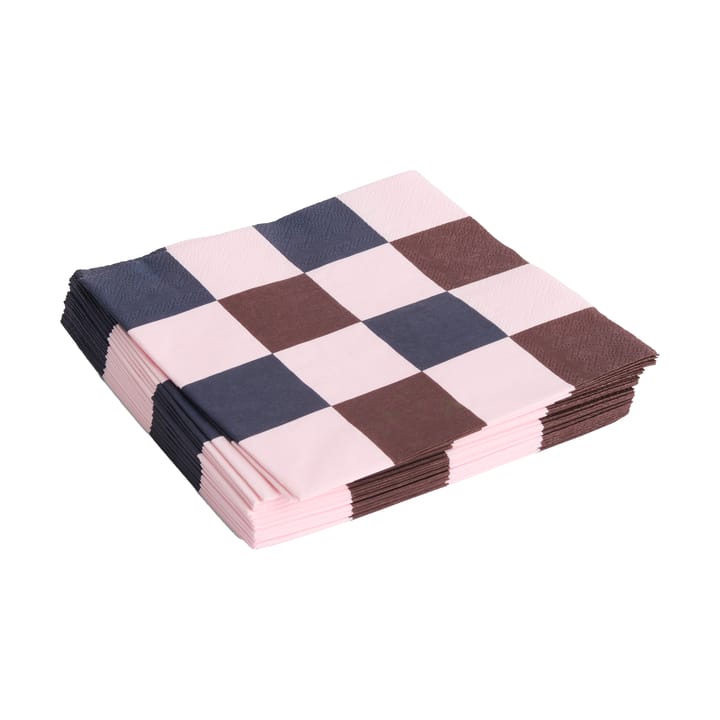 Servilleta Pattern Dinner Check 40x40 cm, set de 20 - Light pink-bordeaux-black M - HAY