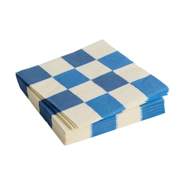 Servilleta Pattern Dinner Check 40x40 cm, set de 20 - Off white-blues M - HAY