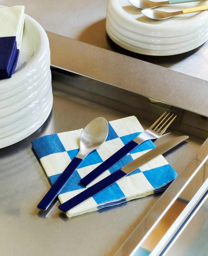 Servilleta Pattern Dinner Check 40x40 cm, set de 20, Off white-blues M HAY