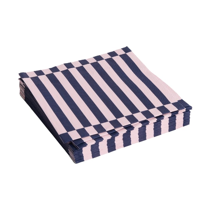 Servilleta Pattern Dinner Stripe 40x40 cm, set de 20 - Light pink-dark blue pillar - HAY