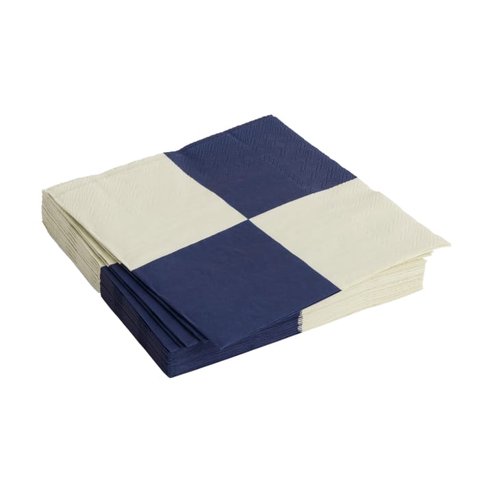 Servilleta Pattern Lunch Check 33x33 cm, set de 20 - Off white-dark blue L - HAY