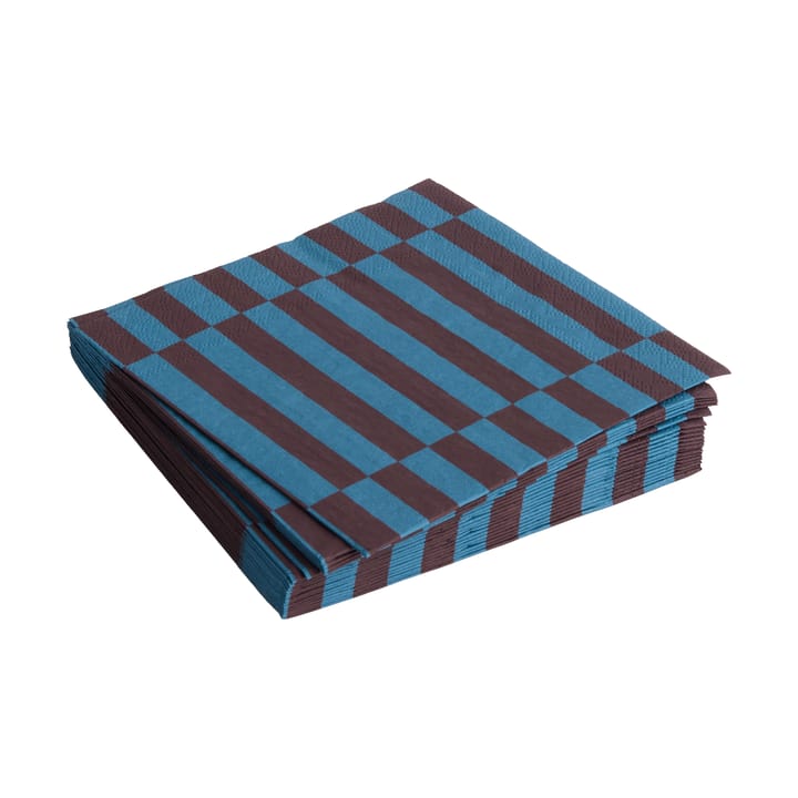 Servilleta Pattern Lunch Stripe 33x33 cm, set de 20 - Anthracite-bordeaux pillar - HAY