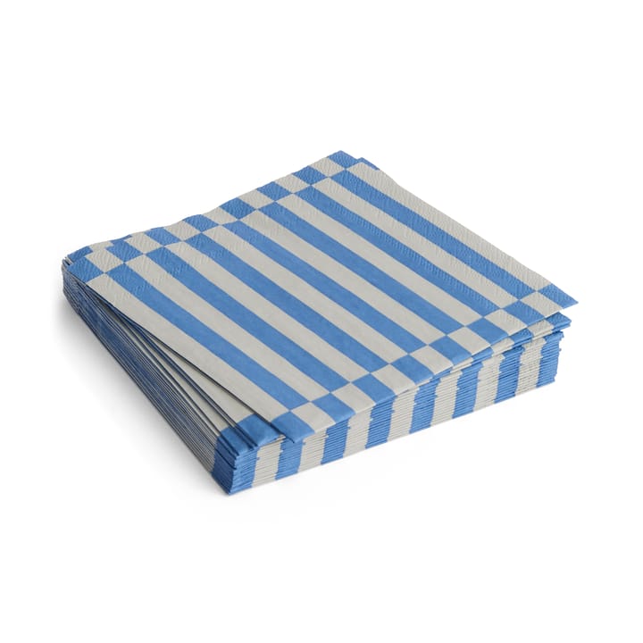 Servilleta Pattern Lunch Stripe 33x33 cm, set de 20 - Grey-blue pillar - HAY