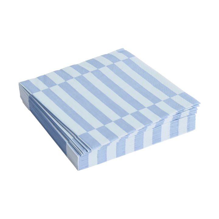 Servilleta Pattern Lunch Stripe 33x33 cm, set de 20 - Light blue-dusty blue pillar - HAY