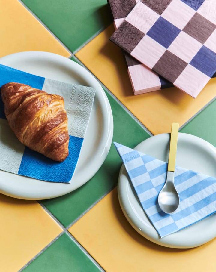 Servilleta Pattern Lunch Stripe 33x33 cm, set de 20 - Light blue-dusty blue pillar - HAY