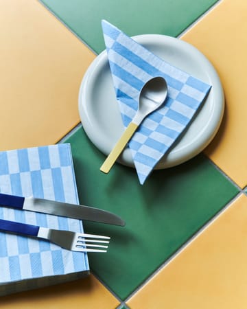 Servilleta Pattern Lunch Stripe 33x33 cm, set de 20 - Light blue-dusty blue pillar - HAY