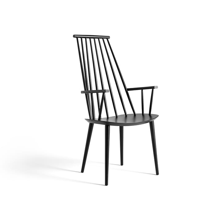 Silla con reposabrazos J110 - Black lacquered beech - HAY