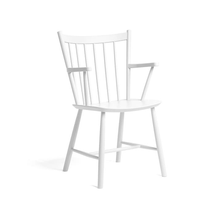 Silla con reposabrazos J42 - White lacquered beech - HAY