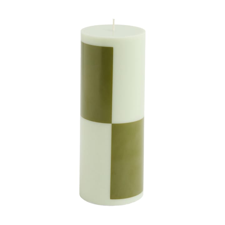 Vela gruesa Column Candle medium 20 cm - Light green-army green - HAY