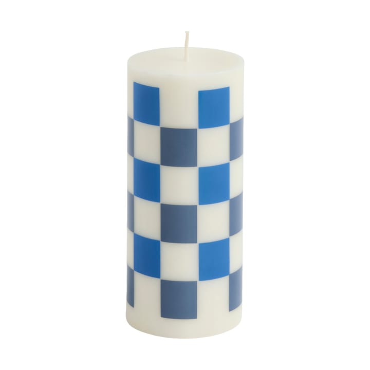 Vela gruesa Column Candle small 15 cm - Off white-blues - HAY