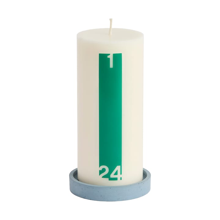 Vela y portavelas Calendar 6,8 cm - Bold Off white-green - HAY