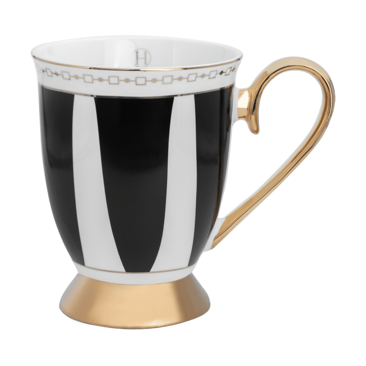 Taza Strisce Nero 28 cl - Negro-blanco-oro - Hilke Collection