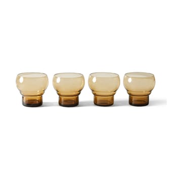 Vaso Bulb 70's, 27 cl 4-pack - Ámbar - HKliving