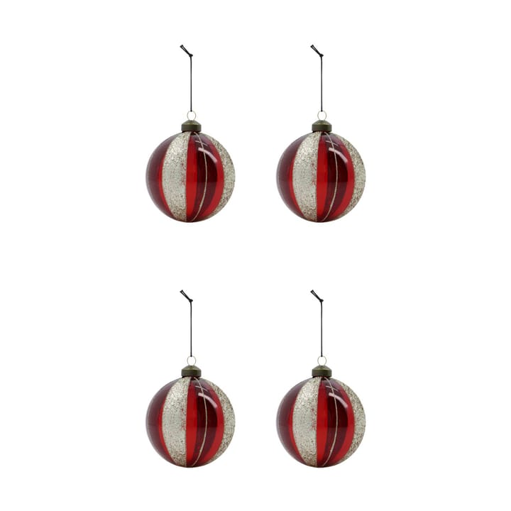 Bolas de Navidad Ø10 cm, 4-pack - Rojo vino - House Doctor