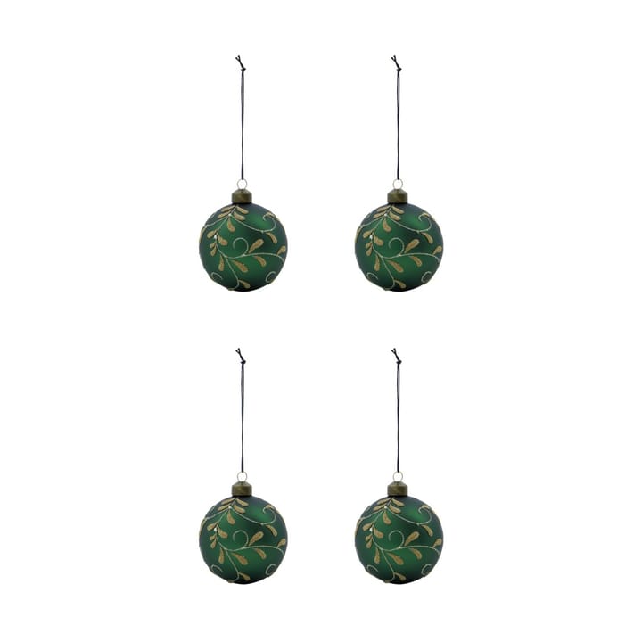 Bolas de Navidad Flori Ø8 cm 4-pack, Verde House Doctor