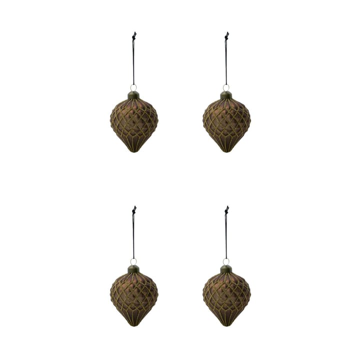 Bolas de Navidad Hinda 9,5 cm, 4-pack, Marrón House Doctor