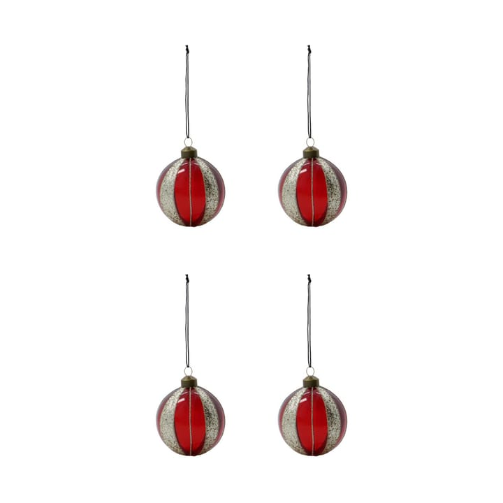 Bolas de Navidad Mult Ø8 cm, 4-pack - Rojo vino - House Doctor