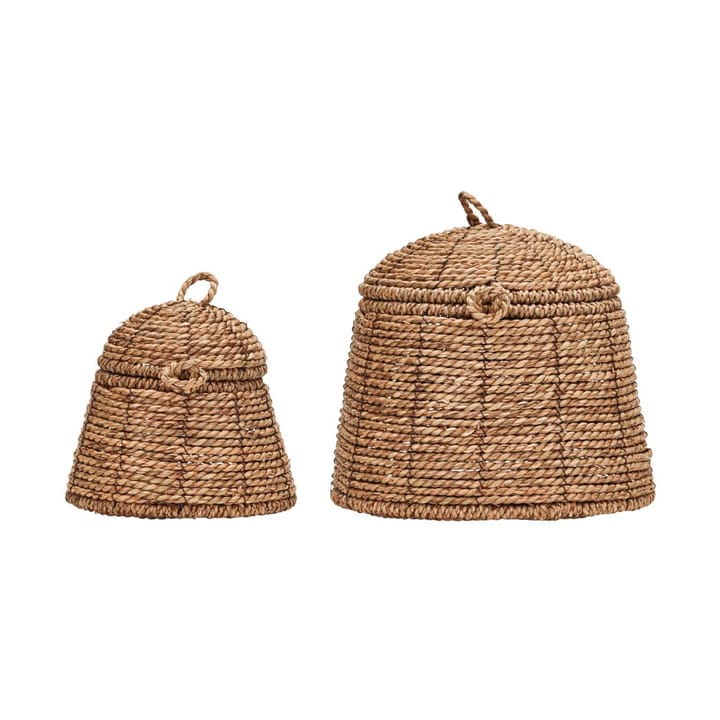 Cesta de almacenamiento con tapa Rama, 2-pack - Natural - House Doctor