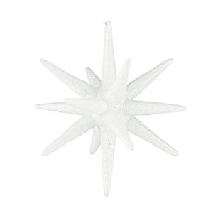 Estrellas para el árbol de Navidad Spike Ø7,5 cm, 4-pack - Purpurina de metal blanco - House Doctor