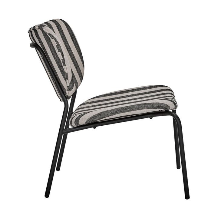 Silla lounge Longa estructura de acero, Blanco y negro House Doctor